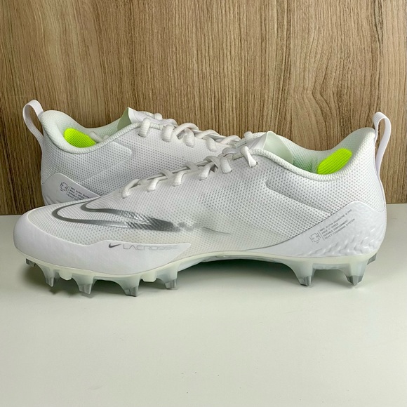 Nike Men Alpha Huarache 8 Pro CW4439-100 White Metallic Silver Size 11 - Picture 5 of 9